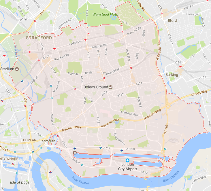 Map of East London