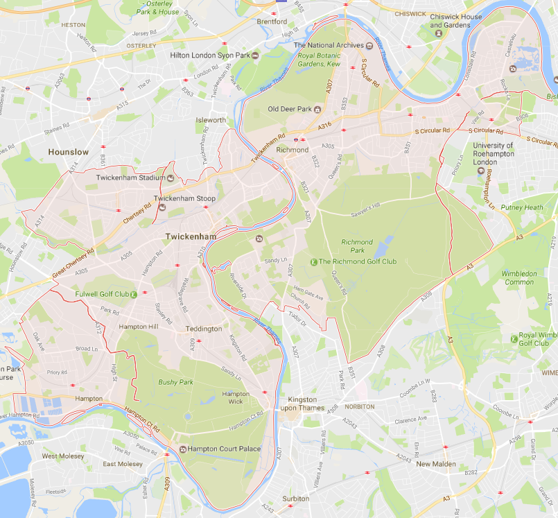 map of Richmond & Twickenham